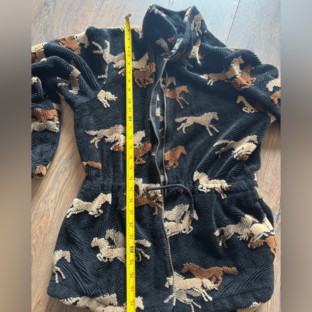 Tsunami Canada Horse Patterned Fleece Jacket VTG - Picture 6 of 8